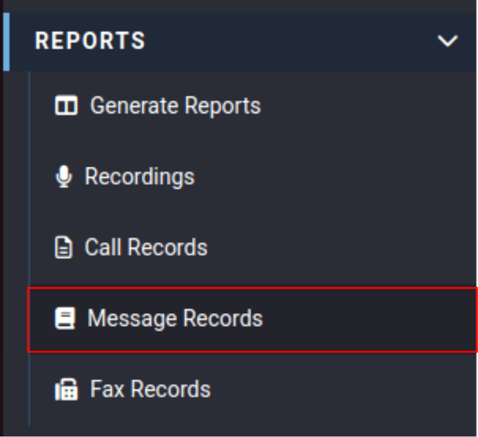 message records in reporting drop-down